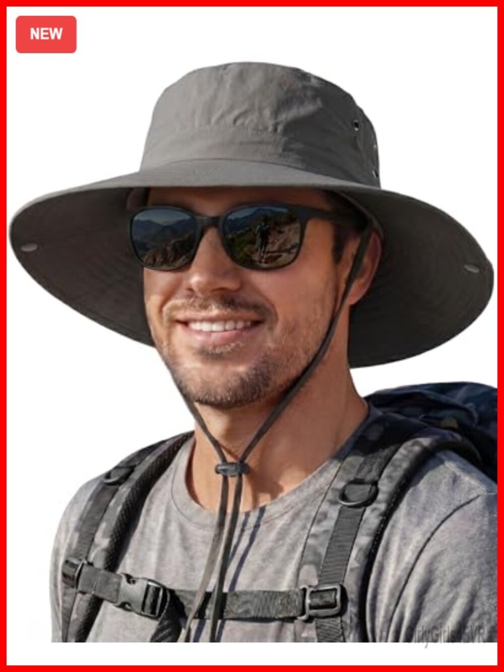 Wide Brim Bucket Hat Sun Protection Fishing Hiking Camping Breathable Nylon